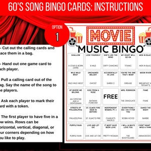 Movie Music Bingo, Movie Soundtrack Bingo, Music Bingo, Movie Soundtrack Songs Game, Music Bingo with Playlist, Music Office Party Game
