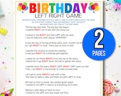 Left Right Birthday Game, Right Left Birthday Game, Kids Birthday Pass the Prize Game, Teen Birthday Game, Pass the Present Game, Gift Game