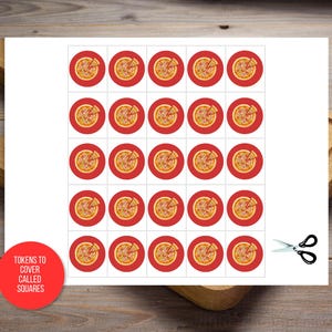 Pizza Bingo, Pizza Party Bingo, 50 Printable Pizza Bingo Cards, Pizza Game, Pizza Activity, Kid's Printable Bingo Game, Pizza Birthday Game