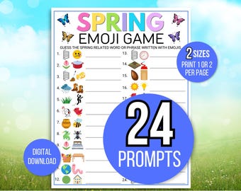 Jeu d'emojis printaniers, Jeu d'emojis printaniers, Jeu d'emojis printaniers, Jeu printanier amusant, Impression printanière amusante, Jeu printanier pour enfants, Jeu printanier pour adultes