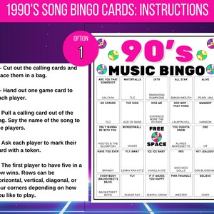 90s Bingo, 90s Song Bingo, 90s Music Bingo, 90s Retro Bingo, 50 Printable 1990s Bingo Cards, 90s Game, 90s Activity, 90s Spotify List Bingo