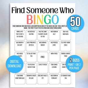 Poznaj się w Bingo, Znajdź kogoś, kto gra w Bingo, Znajdź gościa w Bingo, Bingo łamacz lodów, Gra łamacz lodów, Aktywność łamacza lodów, Bingo ludzkie
