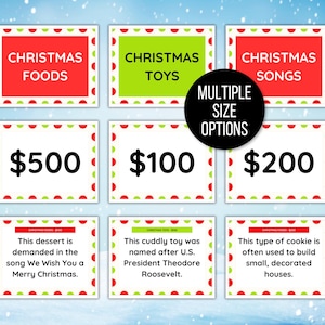 Christmas Jeoparty Game Bundle, Christmas Jeoparty Games, Christmas Jeoparty, Christmas Jeoparty Games for Kids, Teen Christmas Game, Trivia