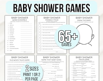 Baby Shower Games, 65 Minimalist Baby Shower Games, Baby Trivia Games, Modern Baby Shower Games Pack, Fun Baby Games, Baby Games Bundle