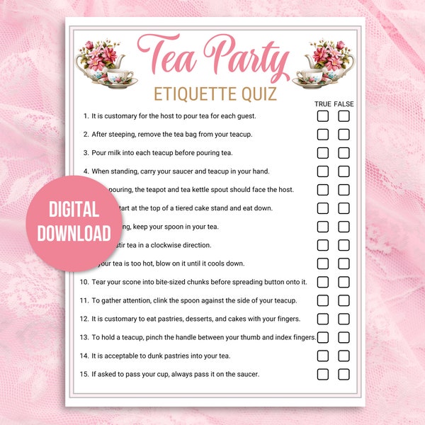 Tea Party Game - Etsy