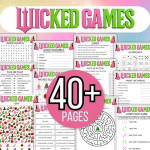 Wicked Games, Wicked Party Games, Wicked Activities, Wicked Games for Kids, Wicked Printable, Wicked Activities, Wicked Games Bundle, Wicked