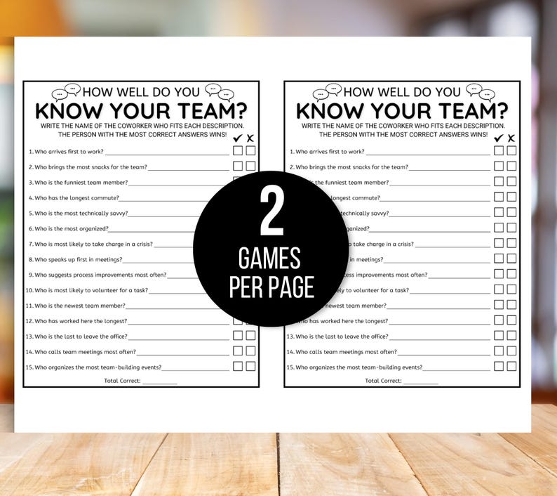 Office Games, Team Building Games, How Well Do You Know Your Team, Coworker Games, Happy Hour Office Party, How Well Do You Know Your Boss