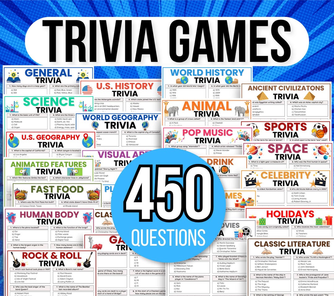 Trivia Set Ups Pub Trivia Games Bundle, Trivia Night Games, Trivia Games Set, Family ...