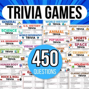 Pub Trivia Games Bundle, Trivia Night Games, Trivia Games Set, Family Game Night, Trivia Night Quizzes, Pub Trivia Pack, Game Night Trivia