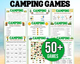 Camping Games, Camping Party Games, Camping Activities, Camping Games for Kids, Camping Printable, Camping Activities, Camping Games Bundle