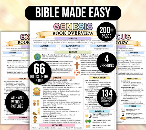Bible Study Guide, Bible Made Simple, Bible Made Easy, Bible Book Summary, Bible Summary Guide, Bible Chapter Summary, Scripture Bundle
