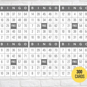 300 Bingo Cards, 6 per Page, Fun Party Game, Classroom Activity, Bingo ...