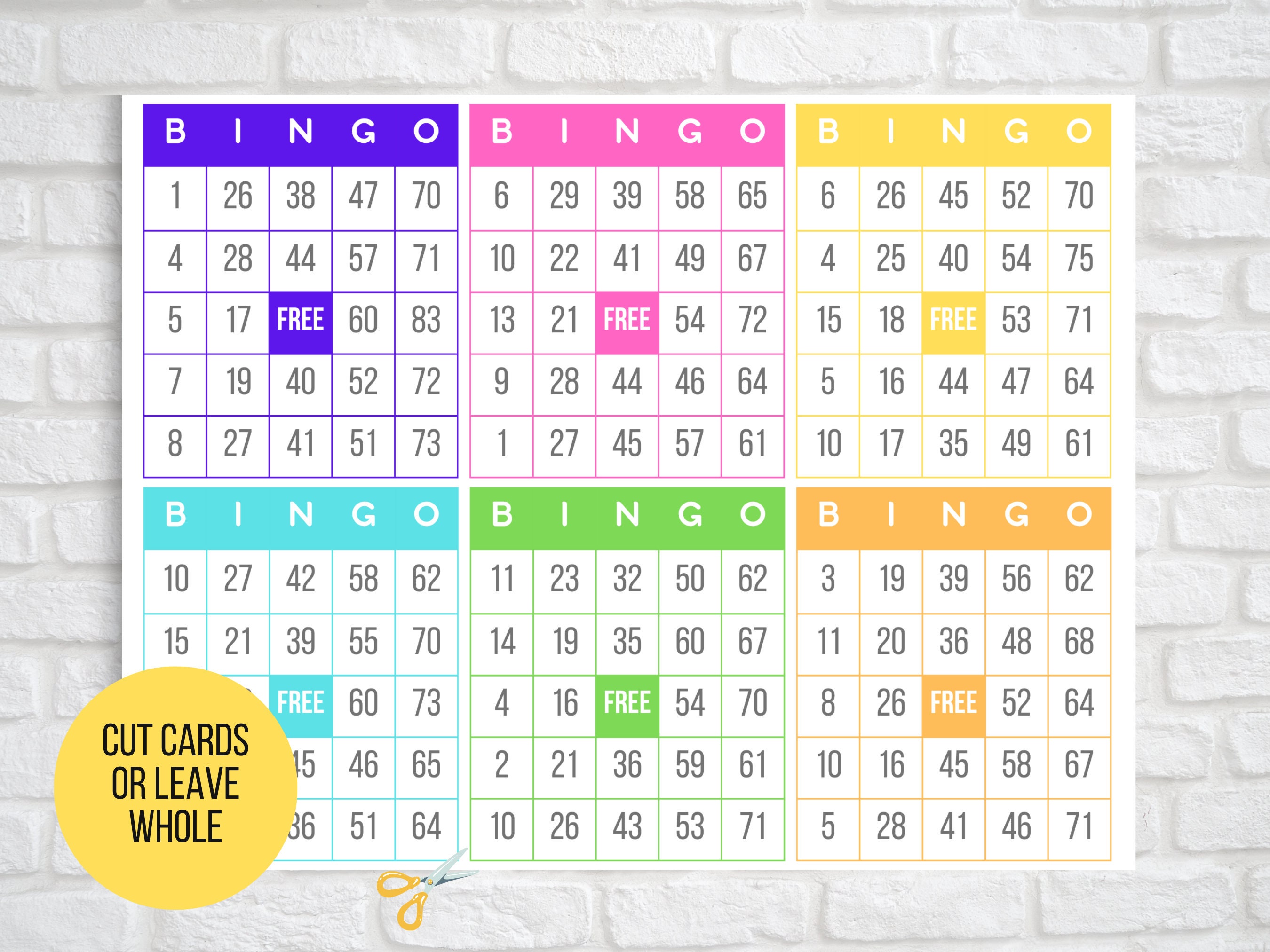 300 Bingo Cards 6 per Page Fun Party Game Classroom - Etsy