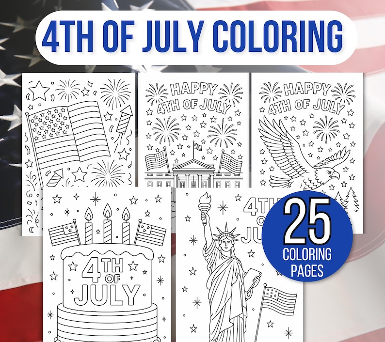 4th of July Coloring Pages, 4th of July Coloring Book, 4th of July Coloring Sheets, Summer Coloring Pages, Summer Coloring Pages for Kids