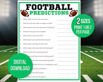 Football Game Predictions, Football Party Games, Football Game for Adults & Kids, Football Activity, Kids Football Game, Football Games