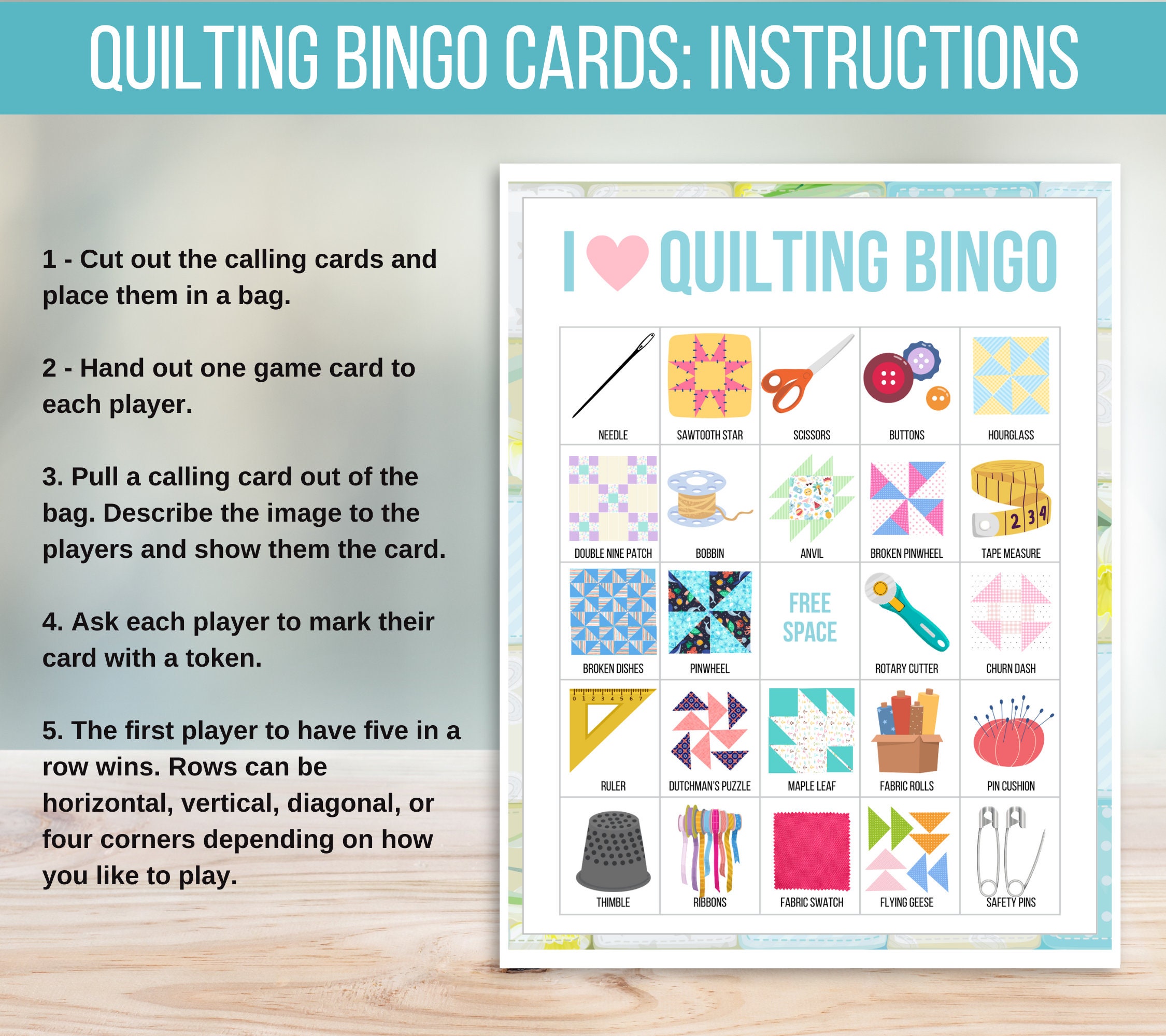 Quilt Bingo, 30 Printable Quilt Bingo Cards, Quilting Bingo, Quilting ...