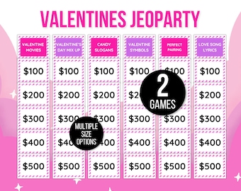 Giant Valentines Jeoparty Game Bundle, Valentines Jeoparty Games, Valentines Jeopardy, Kids Valentines Jeoparty Games, Teen Valentines Game