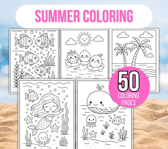 Summer Coloring Pages, Summer Coloring Book, Summer Coloring Sheets, Kids Summer Coloring, Summer Coloring Pages for Kids, Summer Activities
