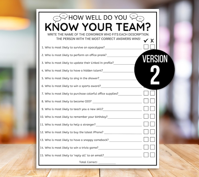 Office Games, Team Building Games, How Well Do You Know Your Team, Coworker Games, Happy Hour Office Party, How Well Do You Know Your Boss