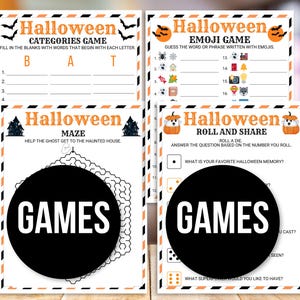 Halloween Games, Halloween Party Games, Halloween Activities, Halloween Games for Kids, Halloween Printable, Halloween Activities Bundle