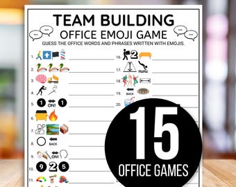 Giochi da ufficio, giochi di team building, giochi con emoji da ufficio, giochi per colleghi, happy hour in ufficio, gioco di team building stampabile, festa di lavoro