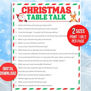 Kersttafelgesprek, kerstconversatiestarters, kerstijsbrekervragen, kerstactiviteit, gezinsgesprek starters