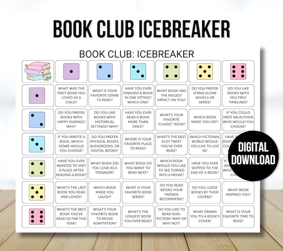 Book Club Icebreaker Game, Book Club Game, Book Club Icebreaker, Book Club Game, Book Lover Game, Book Game, Book Club Activity, Book Game