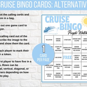 Cruise Bingo, 50 Printable Cruise Bingo Cards, Cruise Ship People Watching Bingo, Cruise Ship Game, Cruise Vacation Game, Family Cruise Game image 7