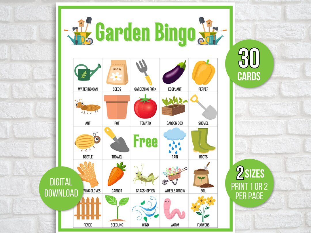 Garden Bingo, Garden Game, Garden Party Activity, Garden Printable ...