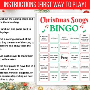 Christmas Song Bingo, 50 Printable Christmas Song Bingo Cards ...