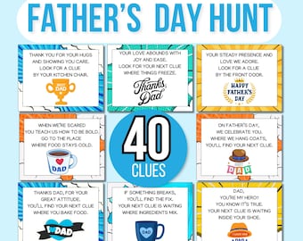 Father's Day Scavenger Hunt, Indoor Father's Day Scavenger Hunt, Outdoor Father's Day Treasure Hunt, Father's Day Treasure Hunt Clues, Hunt