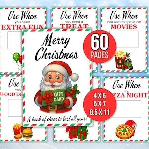 Christmas Gift Card Book, Printable Gift Card Book, Christmas Card Holder, Christmas College Care Package Kit, Personalized Gift Card Holder