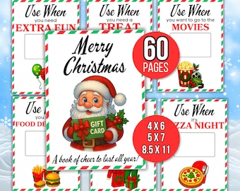 Christmas Gift Card Book, Printable Gift Card Book, Christmas Card Holder, Christmas College Care Package Kit, Personalized Gift Card Holder
