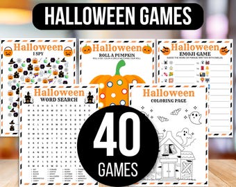 ハロウィンゲーム、ハロウィンパーティーゲーム、ハロウィンアクティビティ、子供向けハロウィンゲーム、ハロウィンプリント、ハロウィンアクティビティバンドル