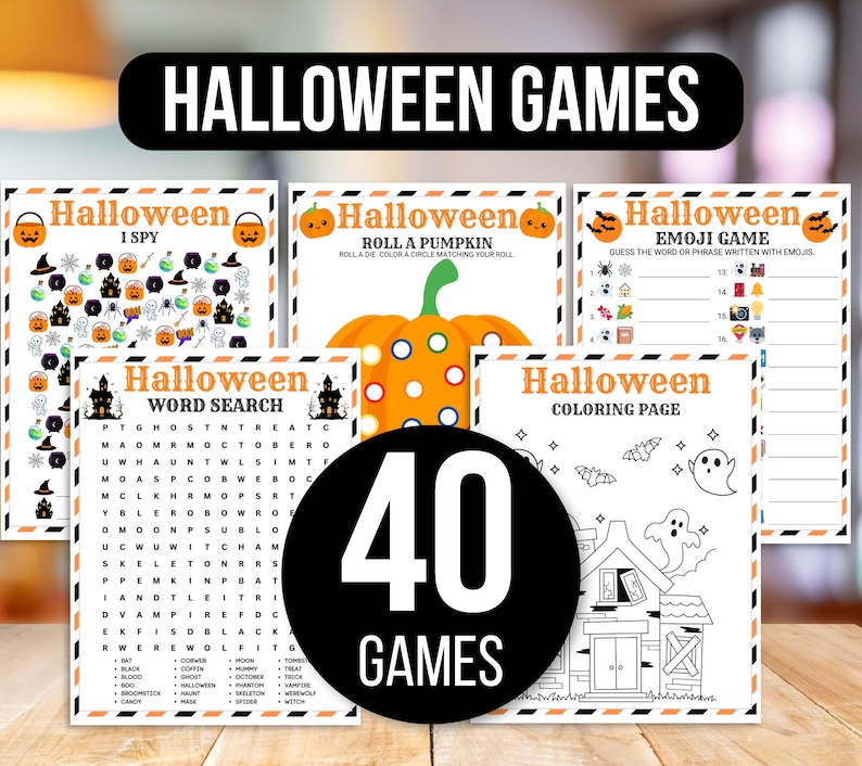 Halloween Games, Halloween Party Games, Halloween Activities, Halloween Games for Kids, Halloween Printable, Halloween Activities Bundle