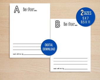 Blank ABC Coloring Book Baby Shower Game, ABC Book Baby Shower Activity, ABC Baby Shower Coloring Book, Baby Shower Game Bundle, Blank Book