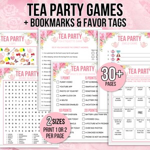 Tea Party Games Printable Bundle, Tea Party Activities, Ladies Tea ...