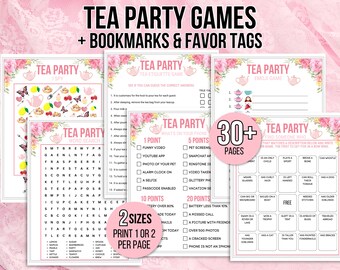 Tea Party Games Printable Bundle, Tea Party Activities, Ladies Tea ...
