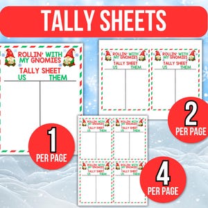 Christmas Bunco Score Sheet, Christmas Gnome Bunco, Christmas Bunco, Christmas Bunco Game, Christmas Bunco Scorecards, Bunco Tally Sheets