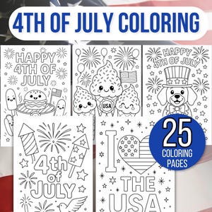 Pagine da colorare del 4 luglio, Libro da colorare del 4 luglio, Fogli da colorare del 4 luglio, Pagine da colorare estive, Pagine da colorare estive per bambini