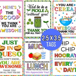 Appreciation Tags, Employee Appreciation Tags, Staff Appreciation Tags, Appreciation Food Tags Bundle, Appreciation Week Tags, Thank You Tag