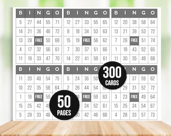 Bngo Cards - Prntable Bngo Cards 2 per Page – 500 Pages / 1000 Cards