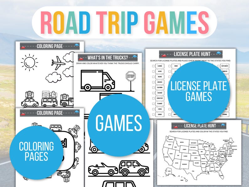 Mega Kids Road Trip Games, Travel Activities, Road Trip Games Bundle, Kids Travel Games, Kids Car Activities, Family Road Trip Games, Trip image 6