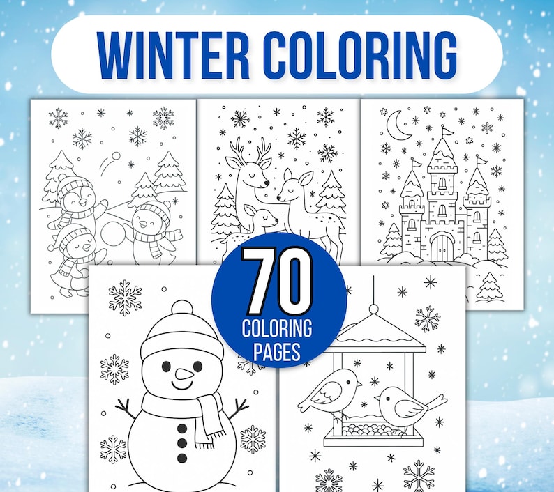 Winter Coloring Pages, Winter Coloring Book, Winter Coloring Sheets, Christmas Coloring Pages, Kids Winter Coloring Pages, Winter Activities