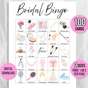 Tarjetas de bingo para novias, 100 tarjetas de bingo con imágenes para novias, juego de bingo para despedida de soltera, juego de despedida de soltera, juego de boda para niños, juego de despedida de soltera