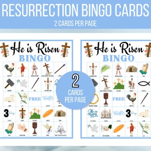 Resurrection Bingo, 30 Easter Bingo Cards, Easter Bible Bingo, Holy ...