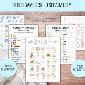 100 Baby Shower Bingo Cards, Unique Prefilled Baby Bingo Game Cards, Baby Gift Bingo Cards, Baby Shower Bingo Game, Minimalist Baby Bingo