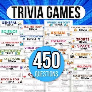 Pub Trivia Games Bundle, Trivia Night Games, Trivia Games Set, Family Game Night, Trivia Night Quizzes, Pub Trivia Pack, Game Night Trivia