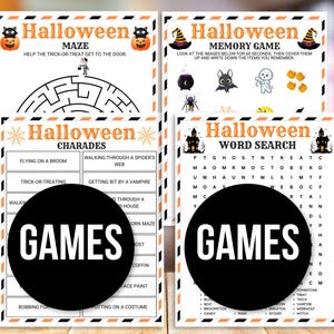 Halloween Games, Halloween Party Games, Halloween Activities, Halloween Games for Kids, Halloween Printable, Halloween Activities Bundle