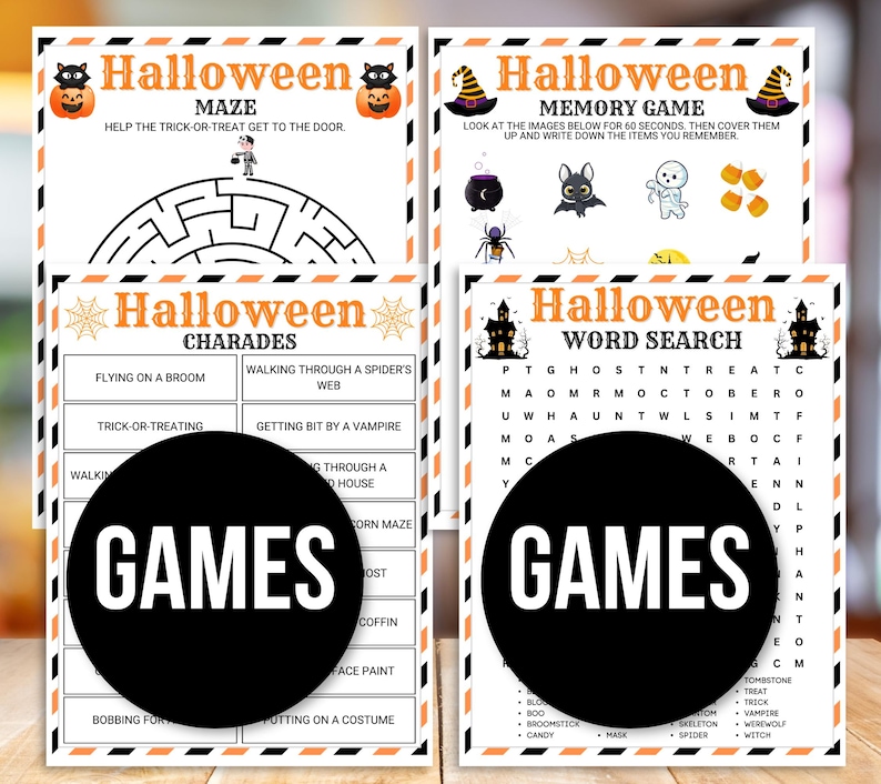 Halloween Games, Halloween Party Games, Halloween Activities, Halloween Games for Kids, Halloween Printable, Halloween Activities Bundle